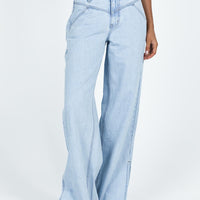 Hogan Straight Leg Jeans Light Wash Denim