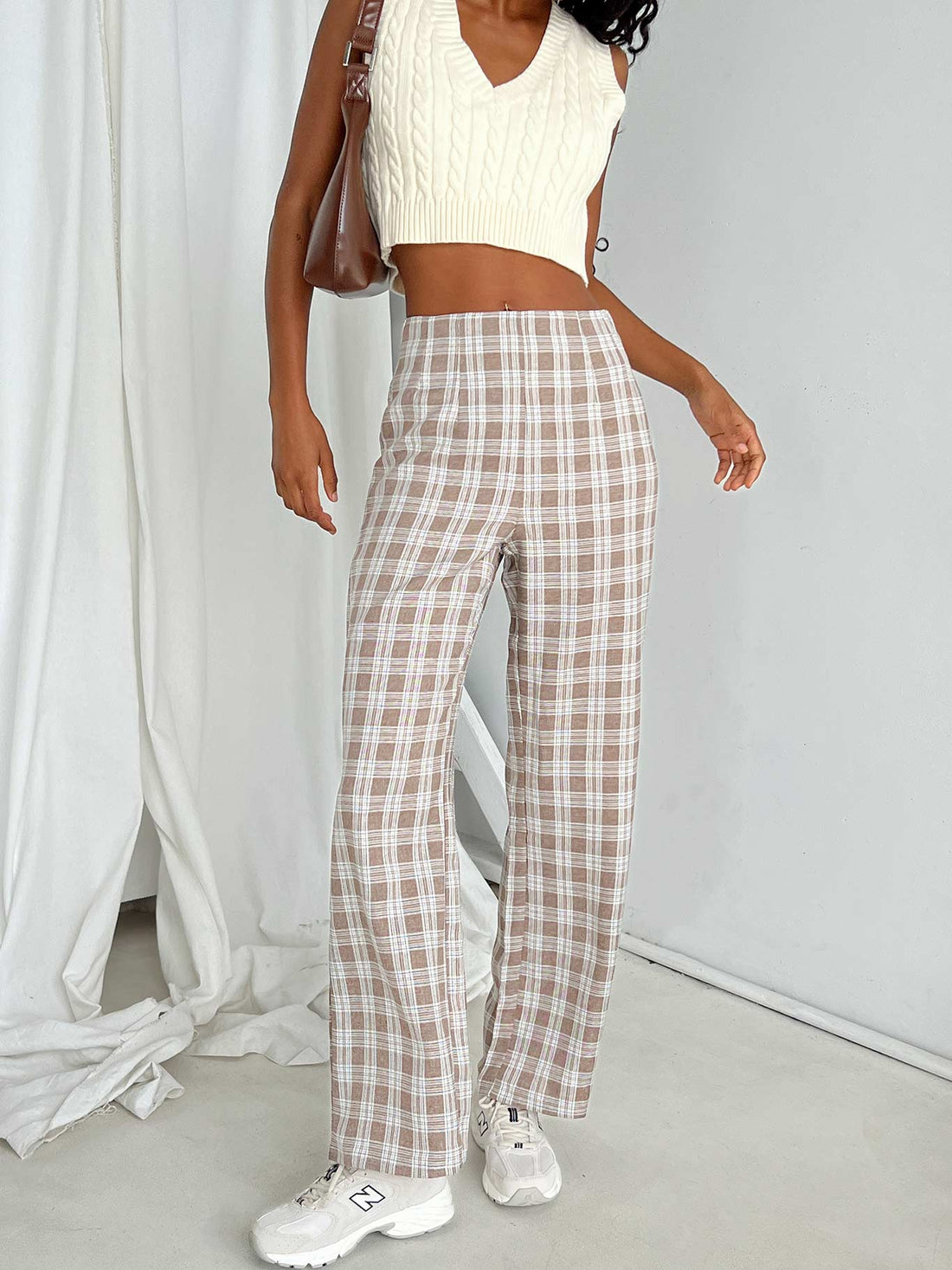 Caronia Check Pants Beige