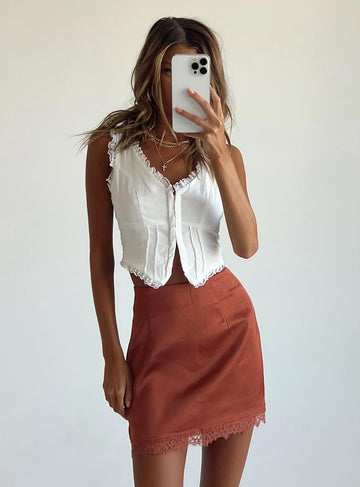 Leila Mini Skirt Brown