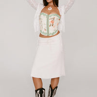 Delvie Midi Skirt Ivory