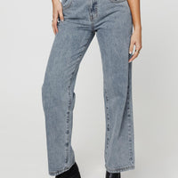 Krena Adjustable High Mid Rise Jeans Mid Wash