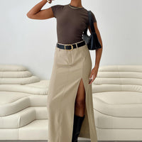 Fall Maxi Skirt Taupe