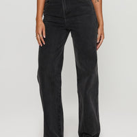 Karlina High Rise Straight Leg Jeans Charcoal