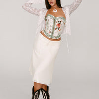 Delvie Midi Skirt Ivory