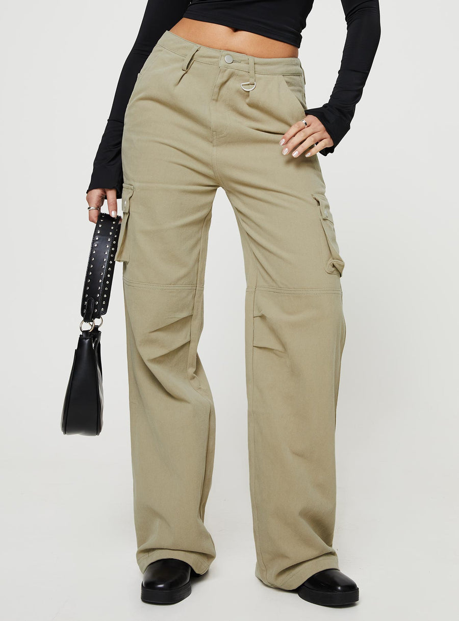 Paige Mid Rise Cargo Jean Sage