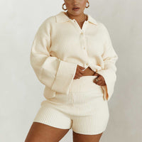 Jadri Knit Shorts Cream Curve