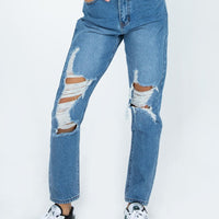 Damion Ripped Mom Denim Jeans
