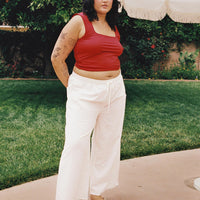 Brunie Pants White Curve