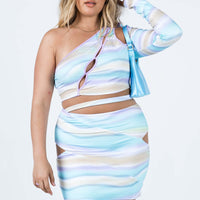 Josie Marble Mini Skirt Multi