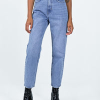 Leta Straight Leg Denim Jeans Mid Blue