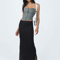 Karley Low Waist Maxi Skirt Black