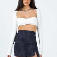 In Pieces Mini Skirt Navy Pinstripe