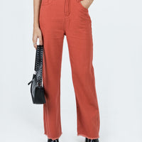 Kalinda Denim Jeans Red