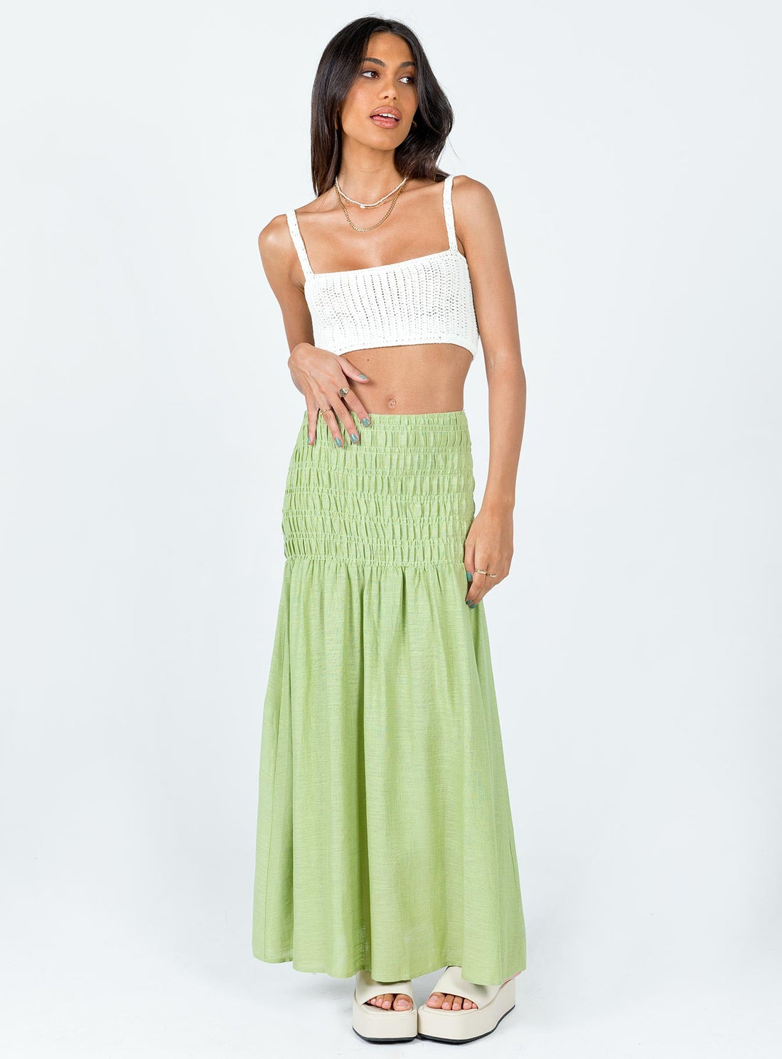 Porto Maxi Skirt Green