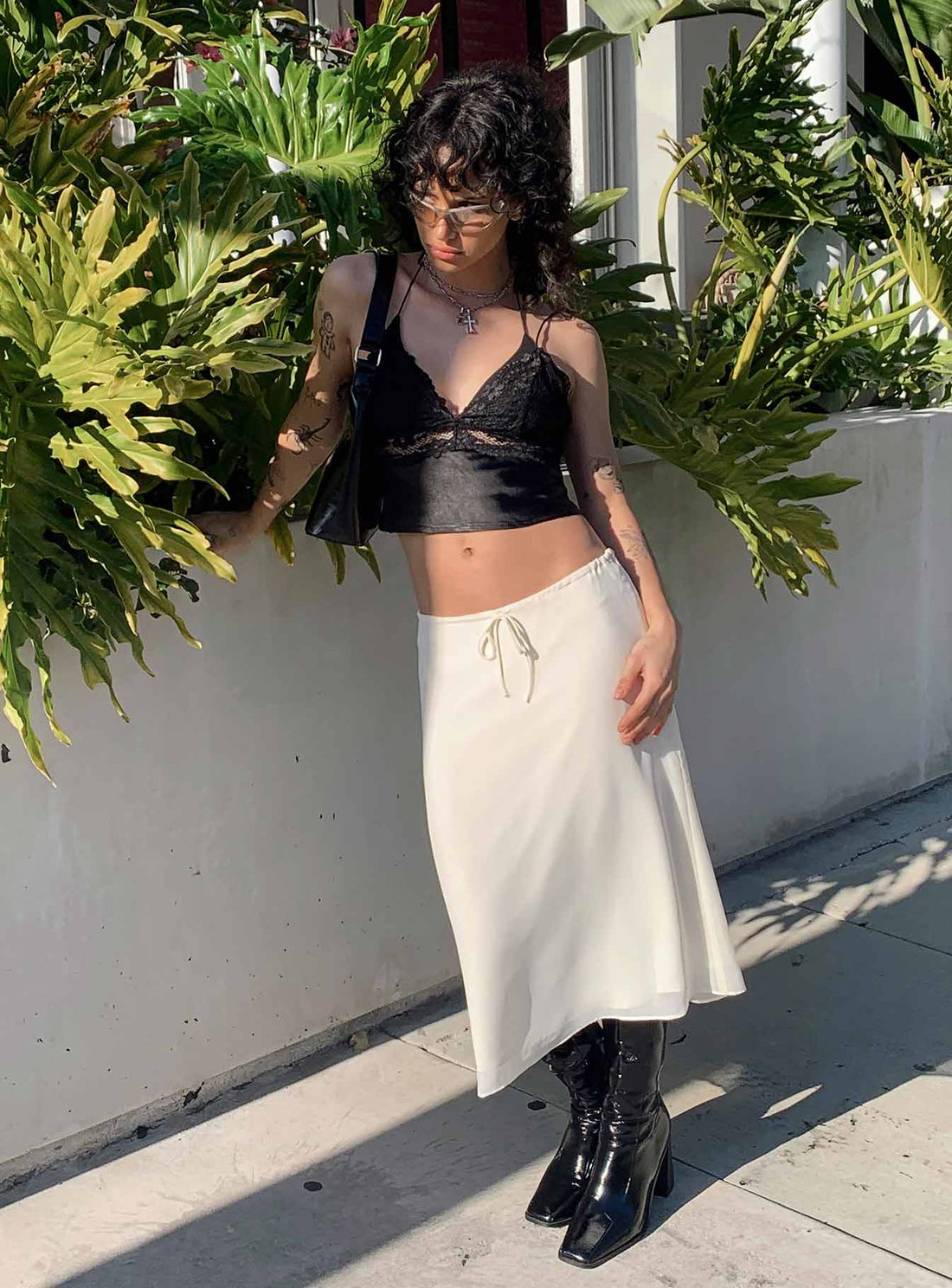 Delvie Midi Skirt Ivory