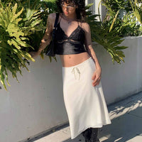 Delvie Midi Skirt Ivory