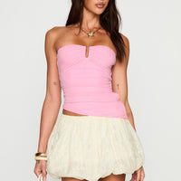 Cloudia Bubble Hem Mini Skirt Cream