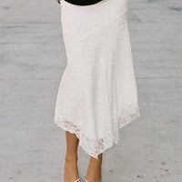 Cattanio Lace Midi Skirt White