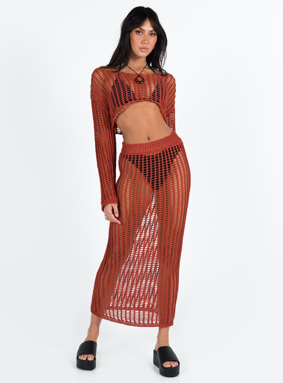 Florence Maxi Skirt Sienna Red