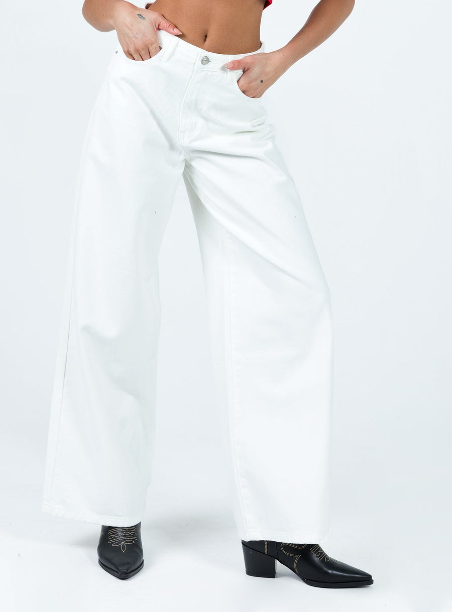 Patridge Wide Leg Jeans White
