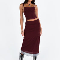 Motel Tresha Skirt Mesh Burgundy 199