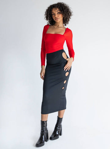 Alice Keyhole Maxi Skirt Black