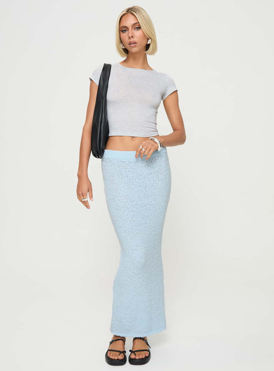 Ponce Boucle Maxi Skirt Light Blue