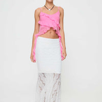 Date Night Maxi Skirt White