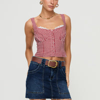 Reel It In Denim Mini Skirt Dark Wash