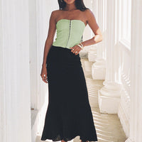 Raven Mid Rise Skirt Black