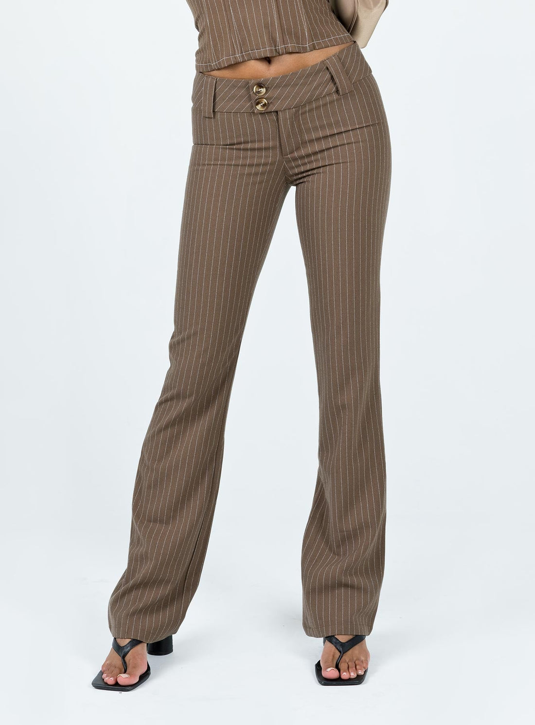 Motel Navida Trouser Pinstripe Brown