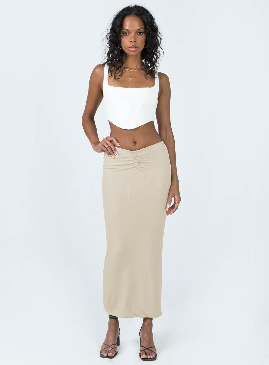 Elidy Maxi Skirt Beige