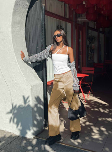 Fallout Mid Rise Cargo Pants Beige