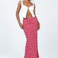 Gendling Midi Skirt Pink Floral
