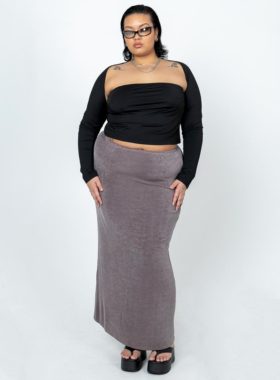 Harriette Maxi Skirt Slate Grey Curve