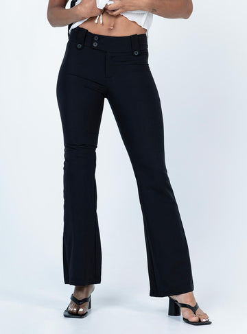 Yianna Low Waist Flare Pant Black