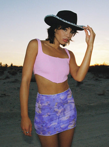 Pattie Mesh Mini Skirt