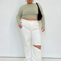 Sevina Wide Leg Denim Jeans White Curve