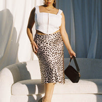 Nia Midi Skirt Beige Curve