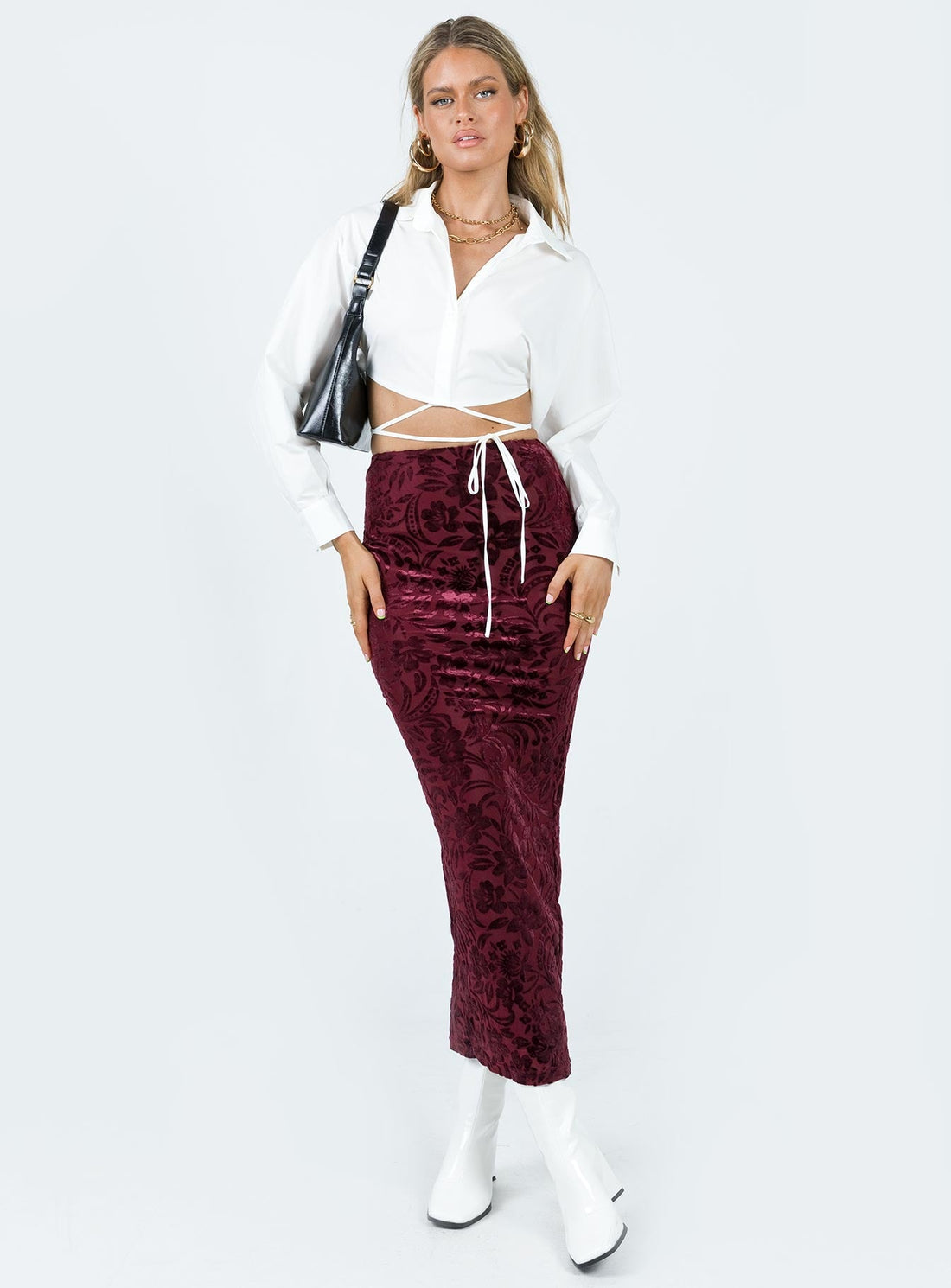 Tomkins Burn Out Midi Skirt
