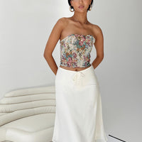 Delvie Midi Skirt Ivory