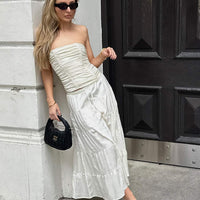 Keira Tiered Maxi Skirt Porcelain