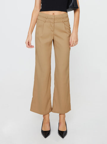 Paulino Double Waistband Pants Beige