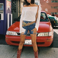 Hayelle Denim Shorts Mid Blue