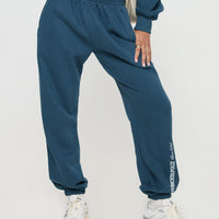 Princess Polly Track Pants Block / Cursive Text Slate
