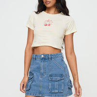 Chillders Denim Mini Skirt Mid Wash Petite