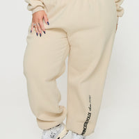 Princess Polly Track Pants Block / Cursive Text Stone Curve
