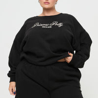 Princess Polly Track Shorts Cursive Text Black Sand Curve