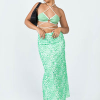 Caspian Midi Skirt Green
