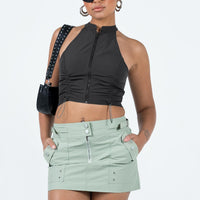 Knightley Cargo Mini Skirt Khaki